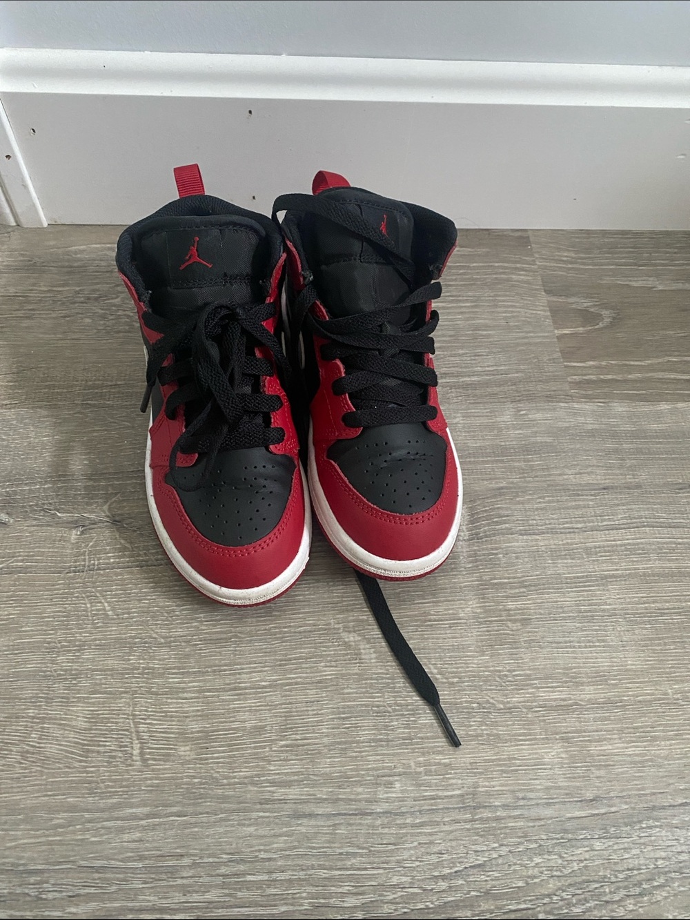 Jordan Kids' Black and Red High-Top Sneakers